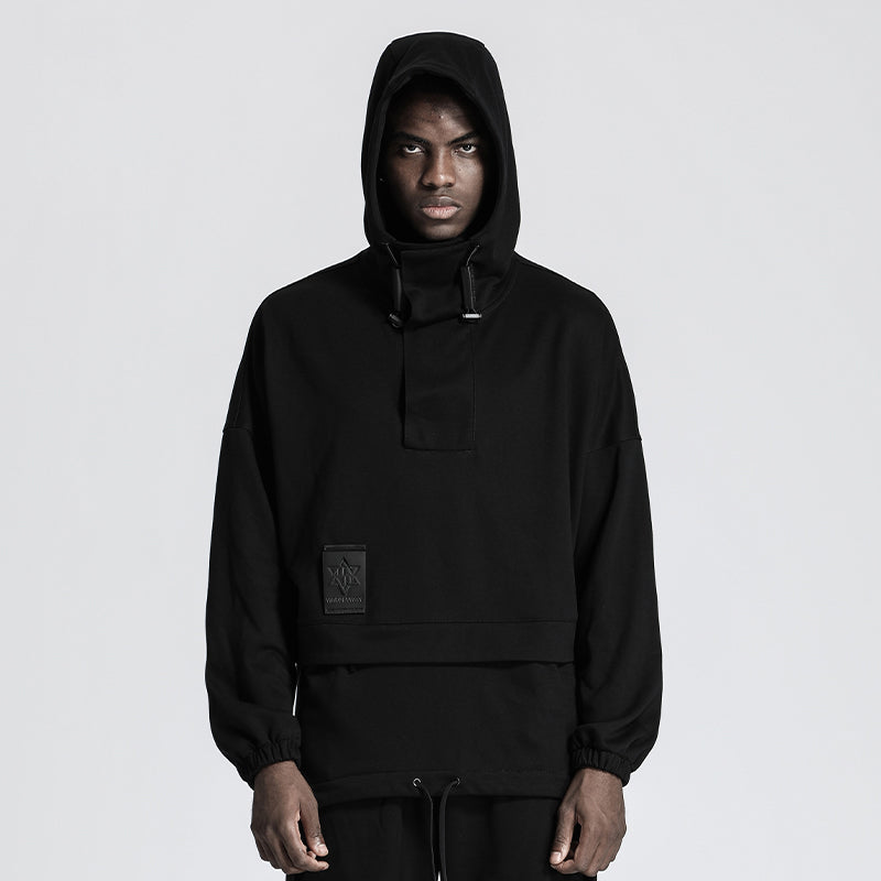 Patchwork panel Warrior Hoodies & Sweatshirts With Adjustable Drawstring For men