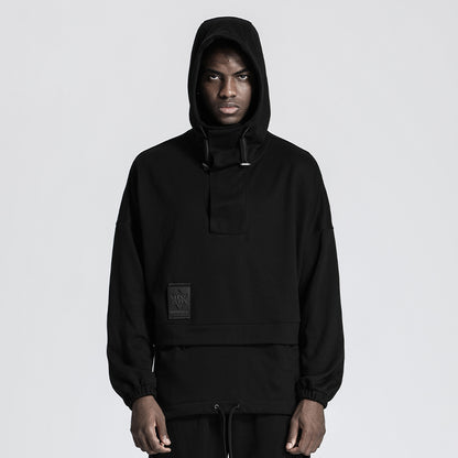 Patchwork panel Warrior Hoodies & Sweatshirts With Adjustable Drawstring For men