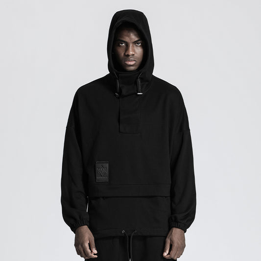 Patchwork panel Warrior Hoodies & Sweatshirts With Adjustable Drawstring For men