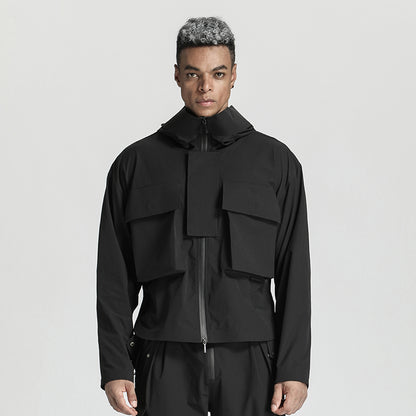 Cropped Length Warrior Jackets With Multi-Pocket Design For men