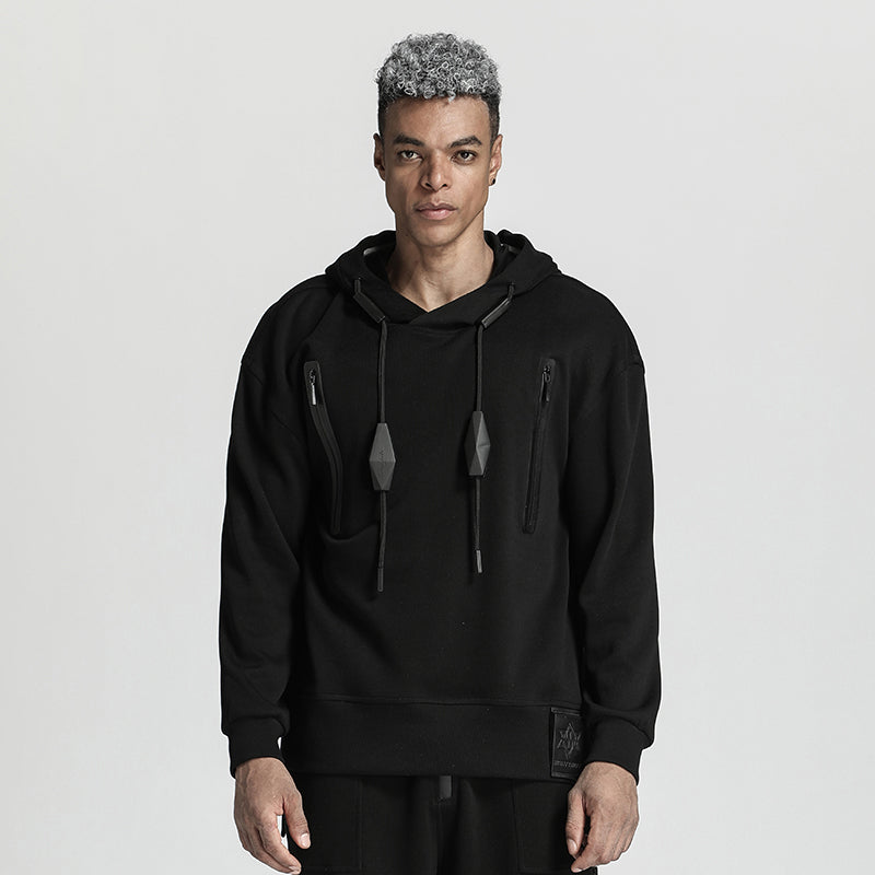 Loose/Relaxed Fit Warrior Hoodies & Sweatshirts With Multi-Pocket Design For men