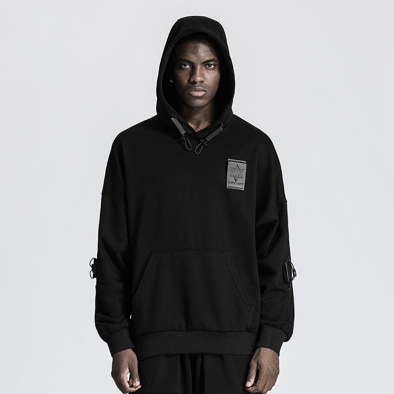 Patchwork panel Warrior Hoodies & Sweatshirts With Adjustable Drawstring For men