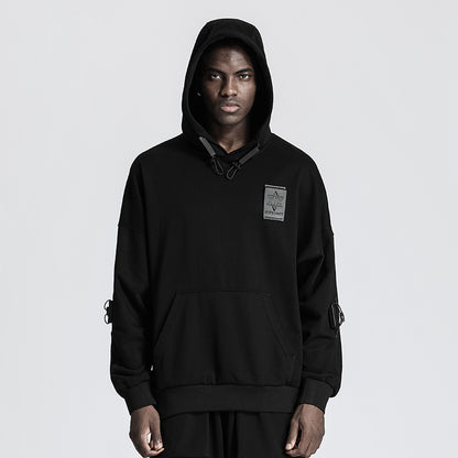 Patchwork panel Warrior Hoodies & Sweatshirts With Adjustable Drawstring For men