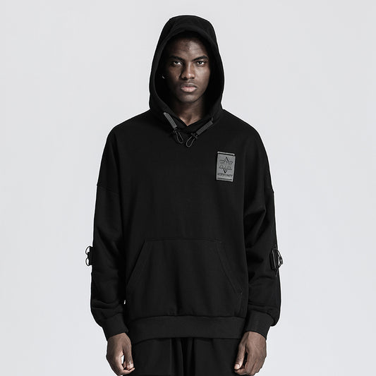 Patchwork panel Warrior Hoodies & Sweatshirts With Adjustable Drawstring For men