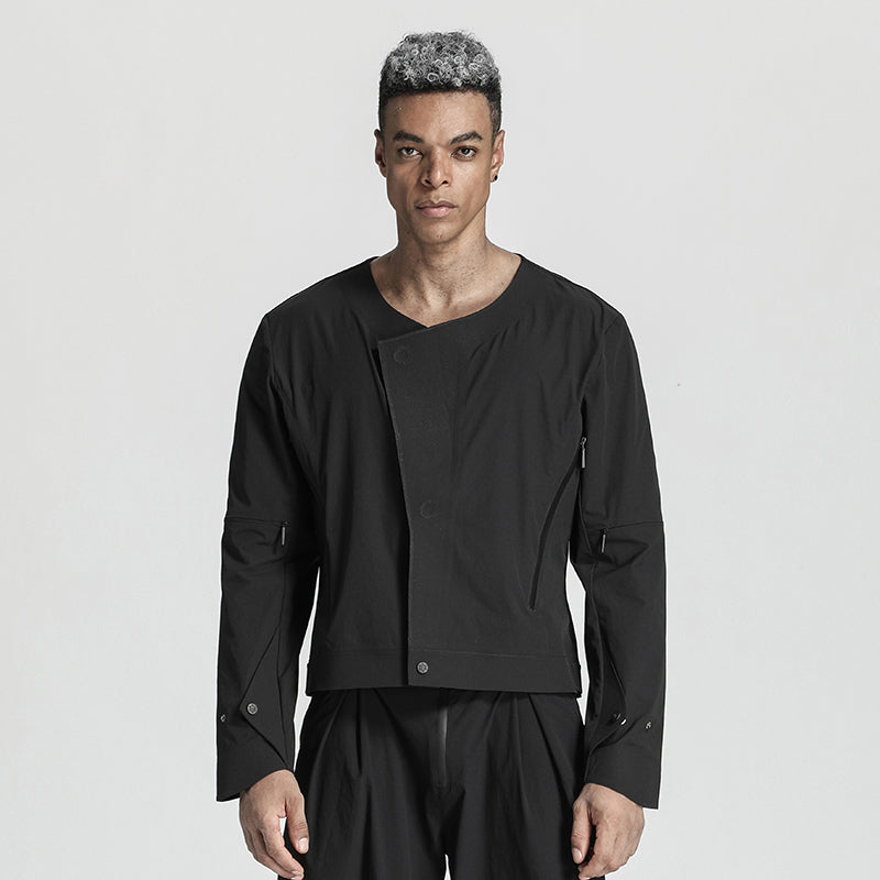 Cropped Length Warrior Jackets With Magnetic Buckles For men