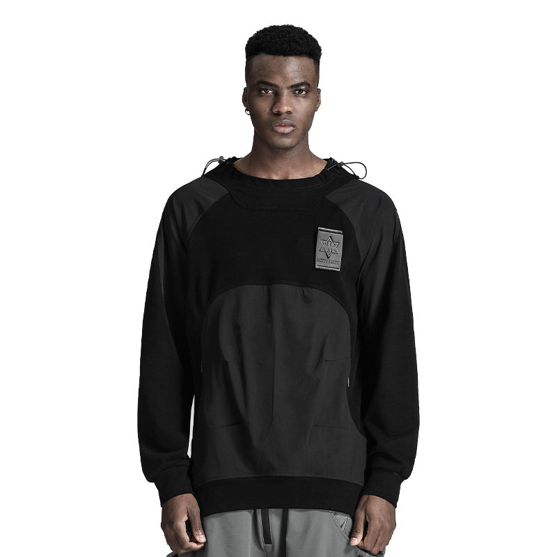Patchwork panel T-Shirts With Durable Ripstop For men