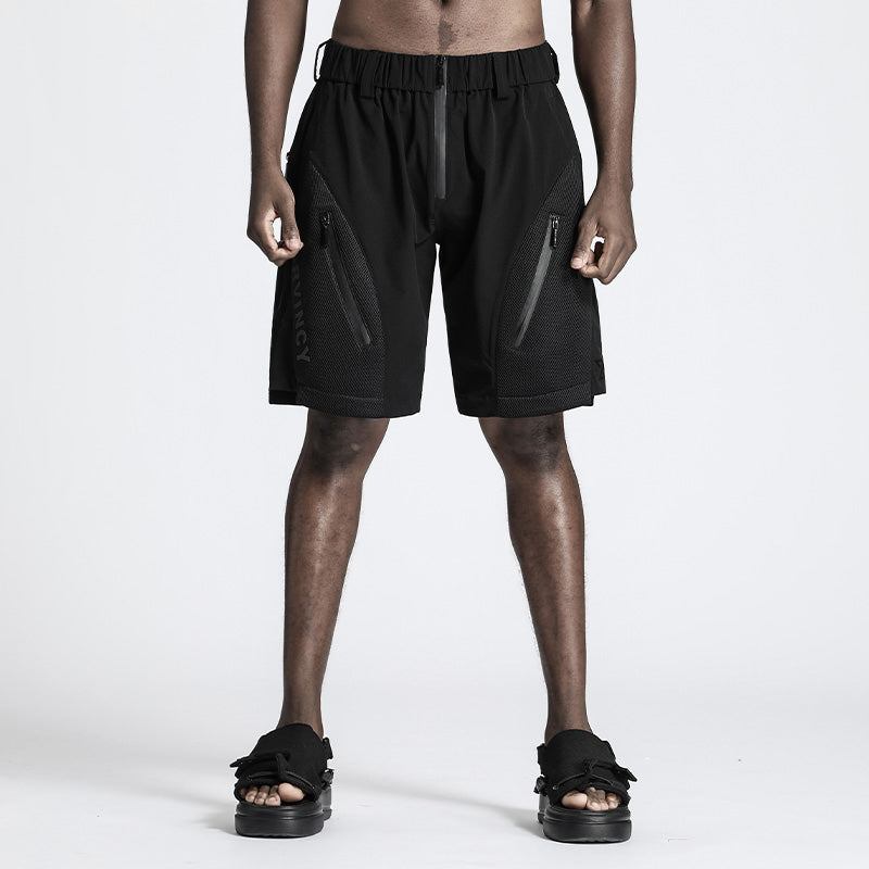 Futuristic Design Warrior Shorts With Multi-Pocket Design For men