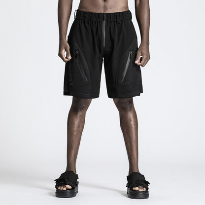 Futuristic Design Warrior Shorts With Multi-Pocket Design For men