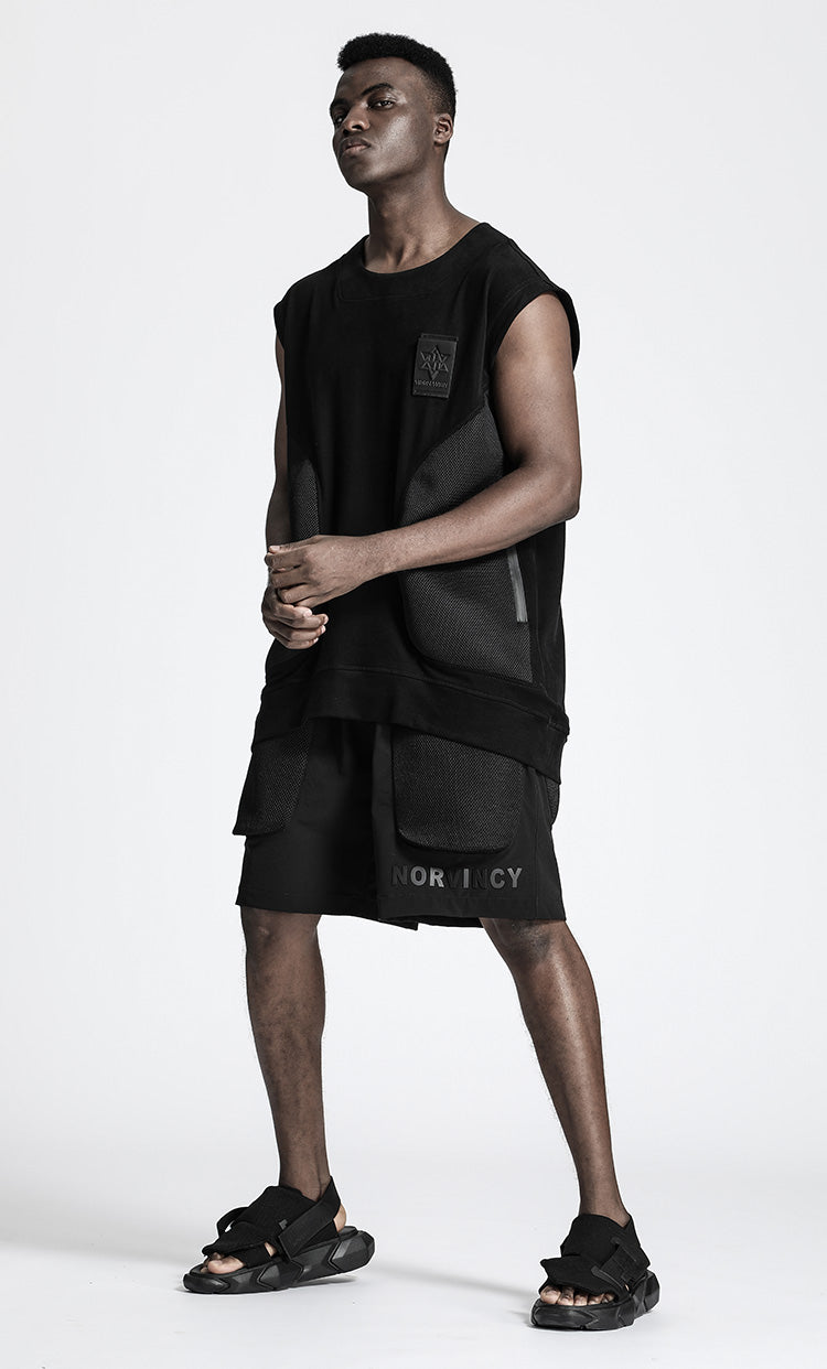 Patchwork panel Warrior Tank Tops (Sleeveless Tops) With Durable Ripstop For men