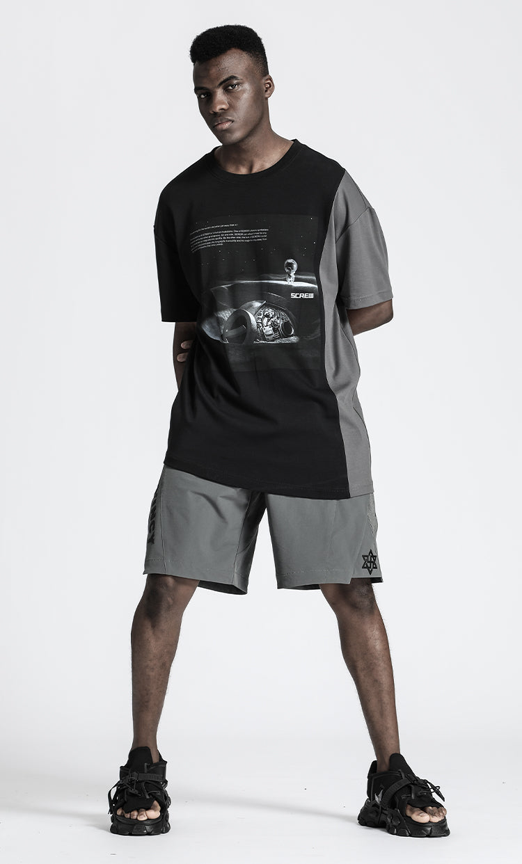 Patchwork panel Warrior Shorts With Water-Resistant For men