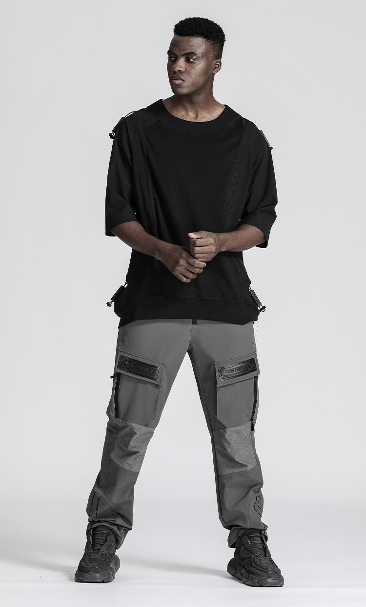 Patchwork panel Warrior T-Shirts With Durable Ripstop For men
