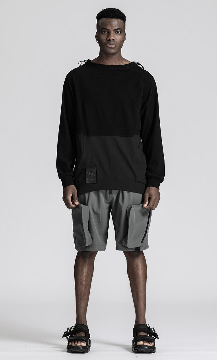 Patchwork panel T-Shirts With Durable Ripstop For men