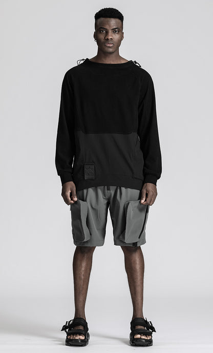Patchwork panel T-Shirts With Durable Ripstop For men