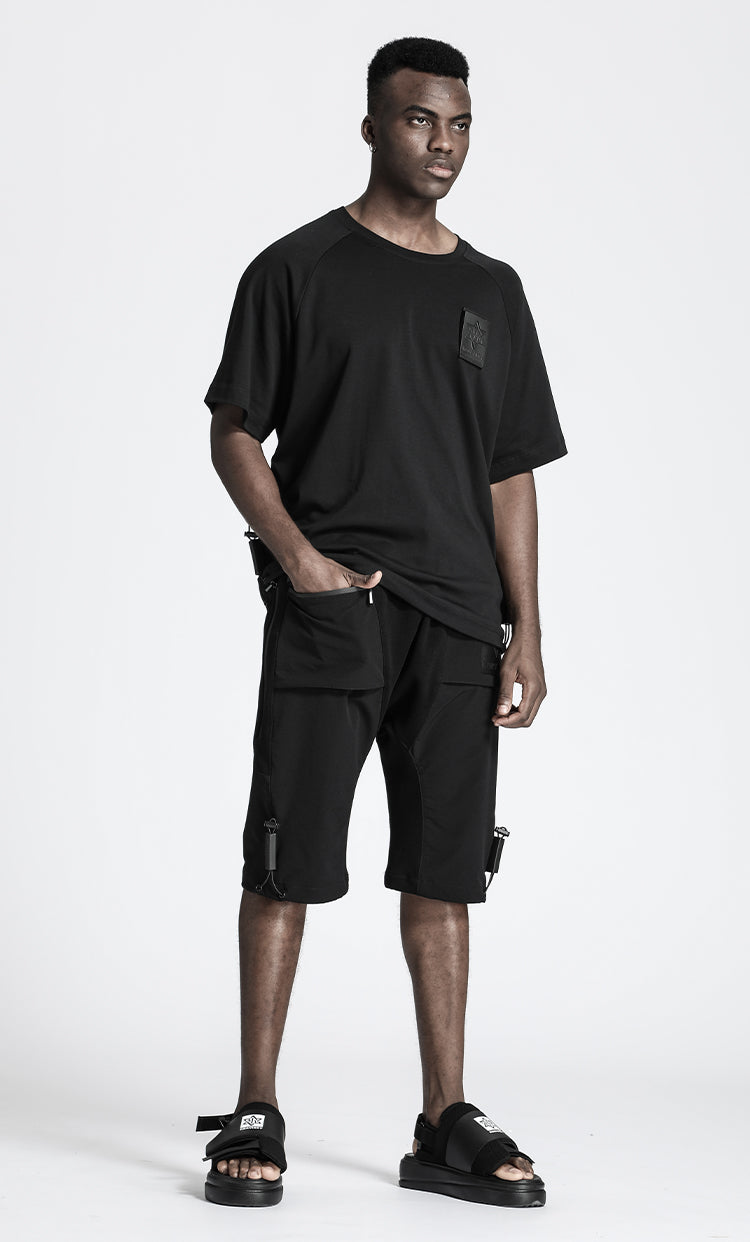 Futuristic Design Warrior Shorts With Multi-Pocket Design For men