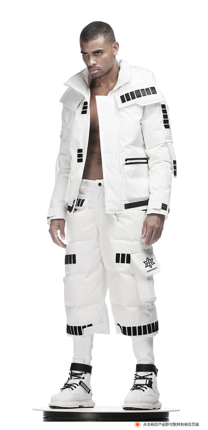 Futuristic Design Warrior Down Jackets With Multi-Pocket Design For men