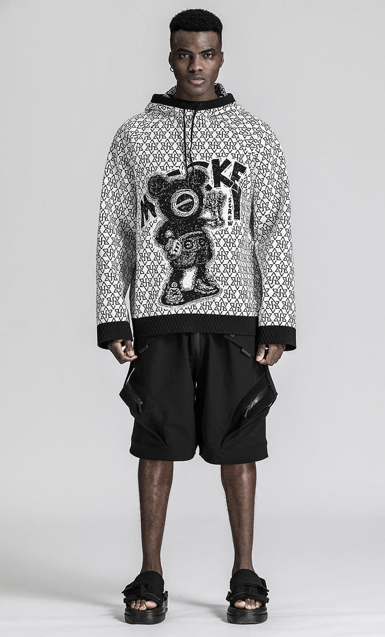 Avant-Garde Warrior Knitwear With Breathable Mesh For men