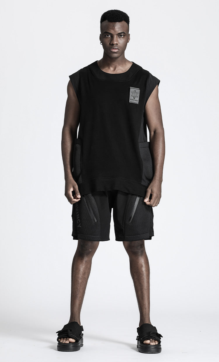 Futuristic Design Warrior Shorts With Multi-Pocket Design For men