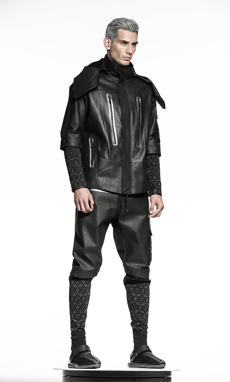 Cyberpunk Aesthetic Warrior Jackets With Ribbed Cuffs/Hem For men