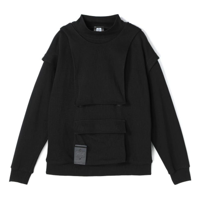 Patchwork panel Warrior Knitwear With Multi-Pocket Design For men
