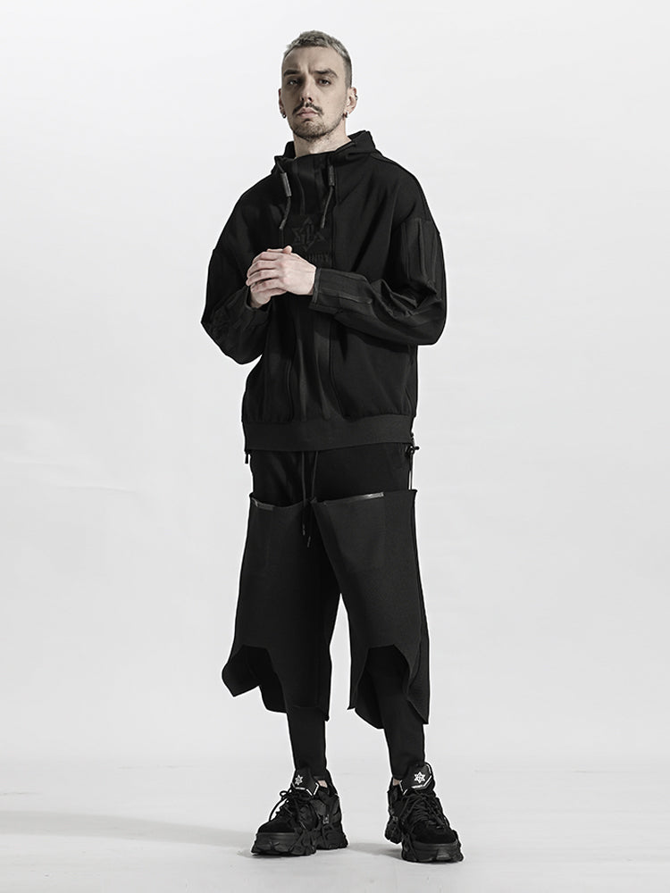Patchwork panel Warrior joggers With Elastic Waistband For men