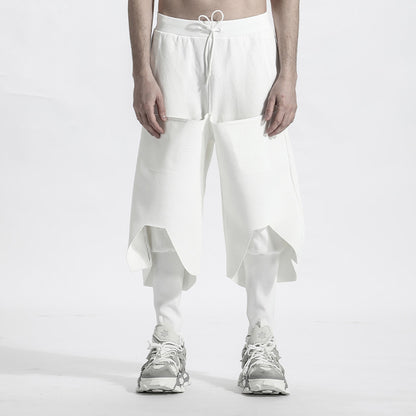 Patchwork panel Warrior joggers With Elastic Waistband For men