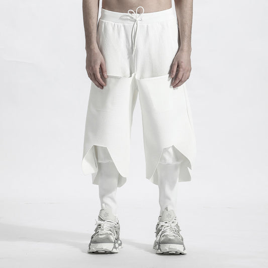 Patchwork panel Warrior joggers With Elastic Waistband For men