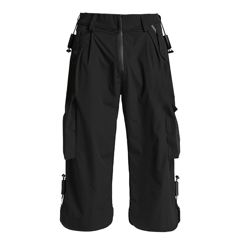 Techwear Style Warrior Shorts With Multi-Pocket Design For men