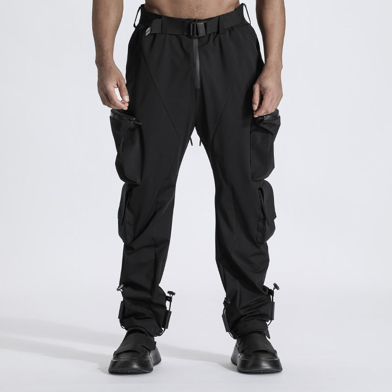 Utilitarian Warrior Cargo Pants With Elastic Waistband For men