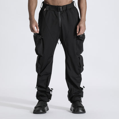 Utilitarian Warrior Cargo Pants With Elastic Waistband For men