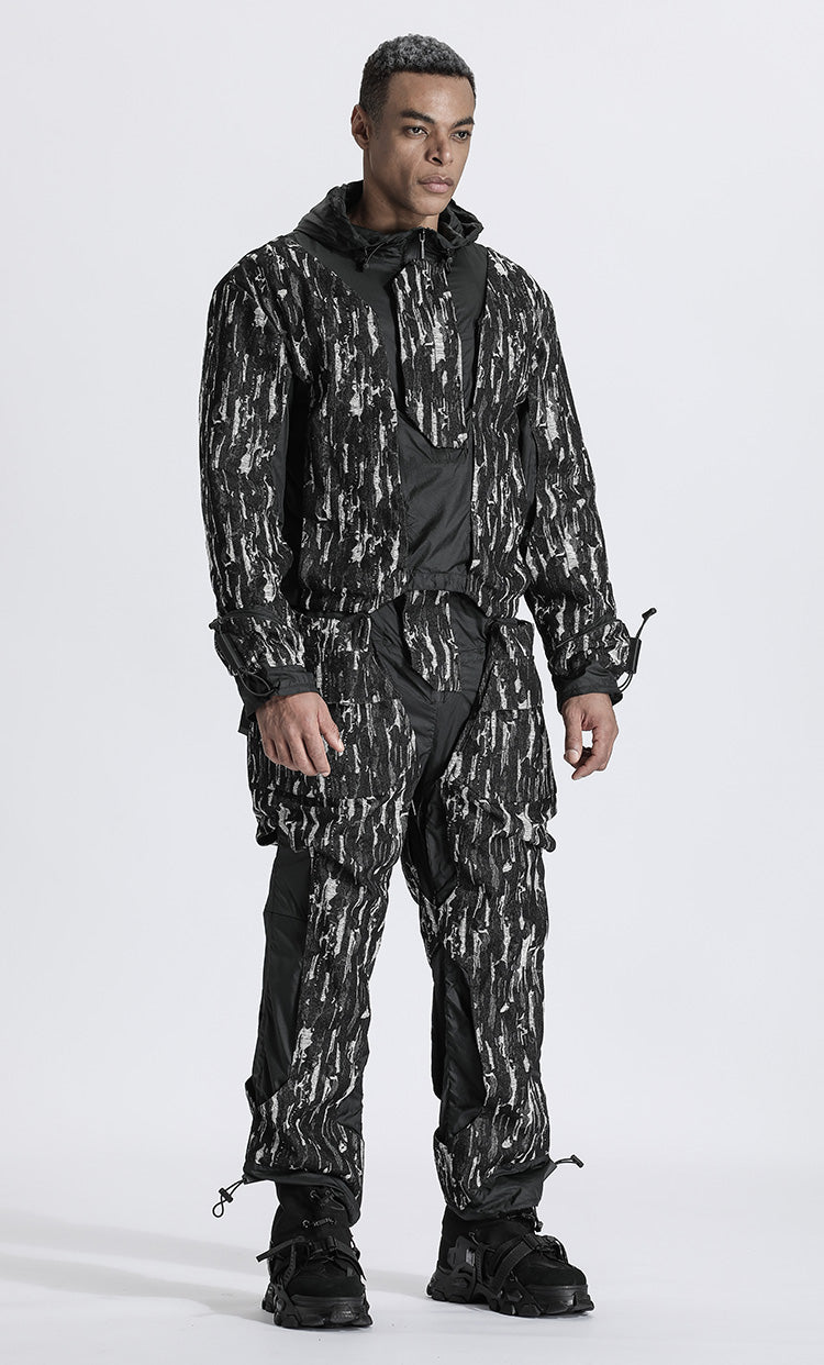 Patchwork panel Warrior joggers With Windproof For men