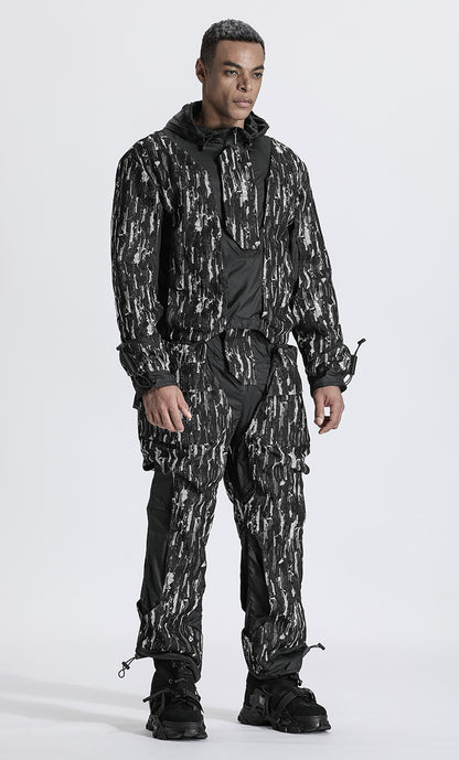 Patchwork panel Warrior joggers With Windproof For men