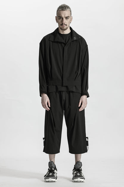 Cropped Length Warrior Jackets With Magnetic Buckles For men