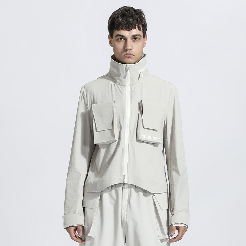 Utilitarian Warrior Jackets With Multi-Pocket Design For men
