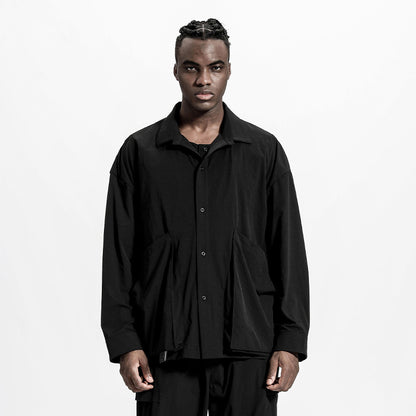 Utilitarian Warrior Shirts With Multi-Pocket Design For men
