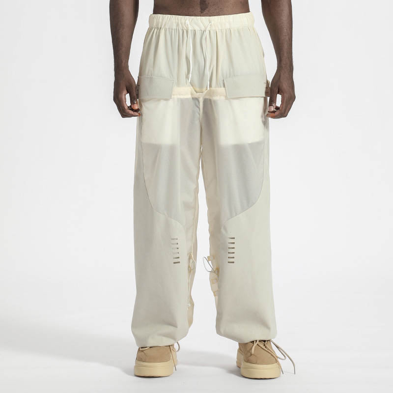 Patchwork panel Warrior joggers With Breathable Mesh For men