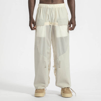 Patchwork panel Warrior joggers With Breathable Mesh For men
