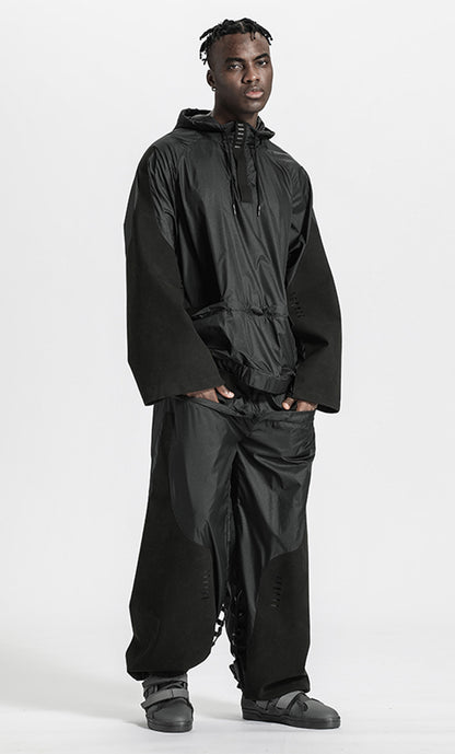 Patchwork panel Warrior joggers With Breathable Mesh For men