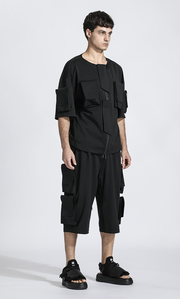 Utilitarian Warrior Shorts With Breathable Mesh For men