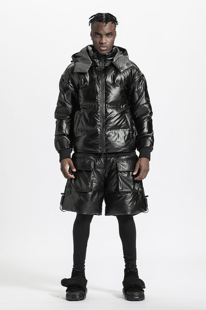 Cyberpunk Aesthetic Warrior Padded Jackets With Zip-Off Sleeves For men