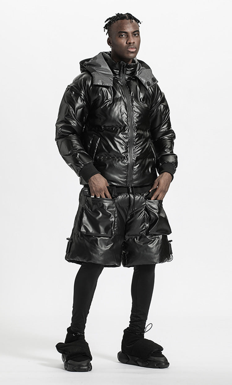 Cyberpunk Aesthetic Warrior Padded Jackets With Zip-Off Sleeves For men