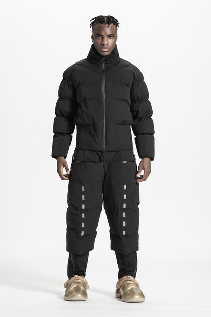 Cropped Length Warrior Padded Jackets With Two-Way Zipper For men