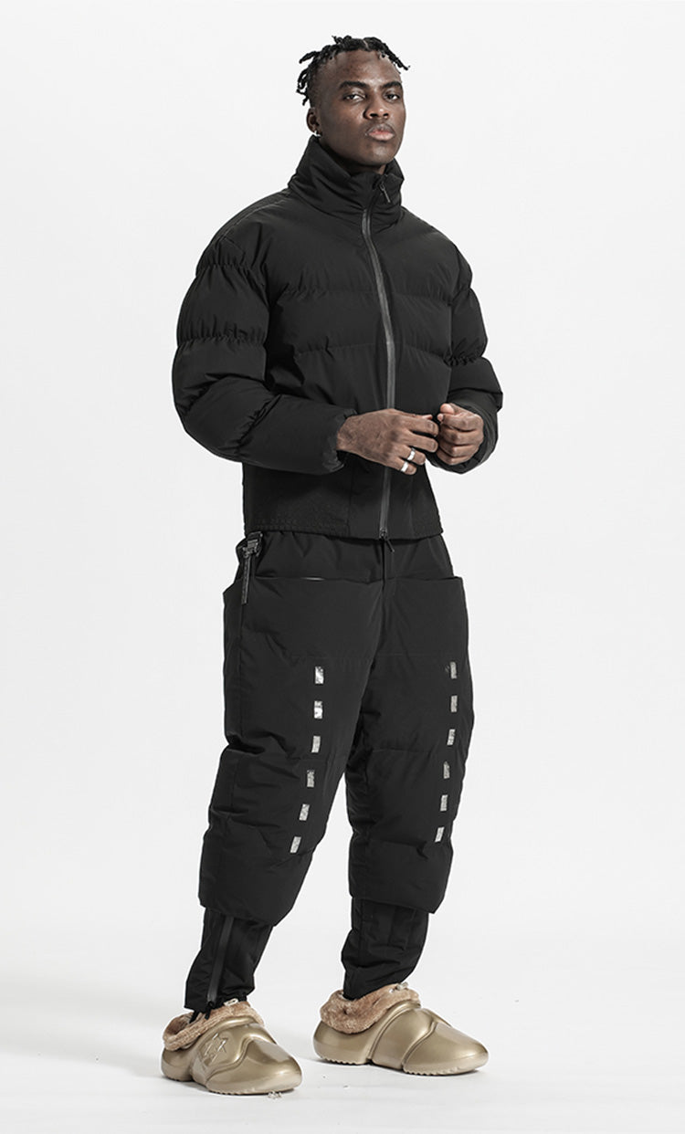 Cropped Length Warrior Padded Jackets With Two-Way Zipper For men