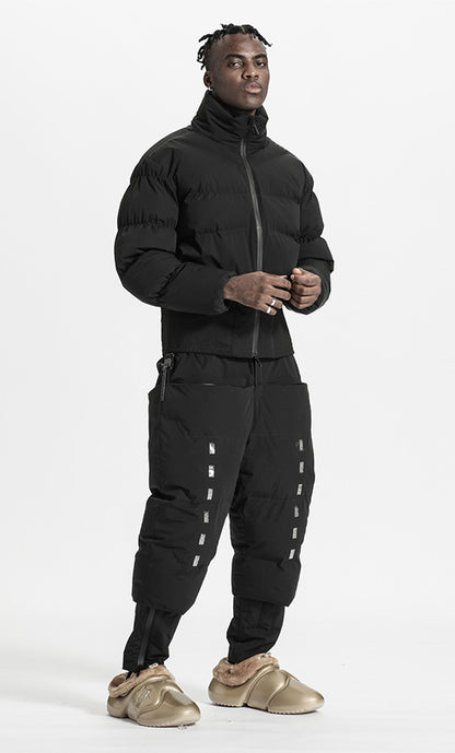 Cropped Length Warrior Padded Jackets With Two-Way Zipper For men