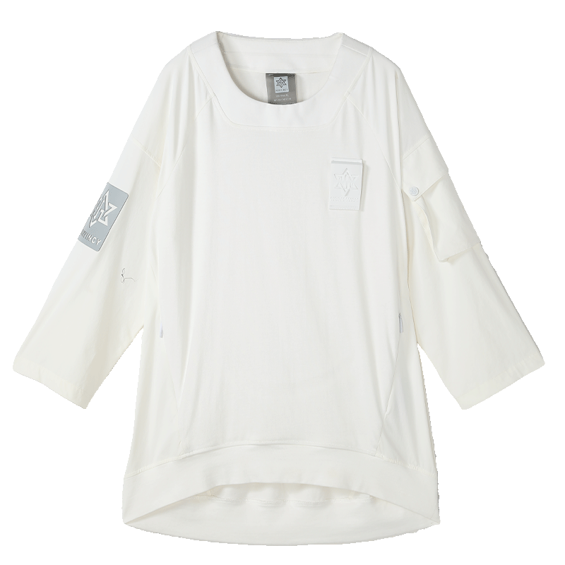 Patchwork panel Warrior T-Shirts With Ribbed Cuffs/Hem For men