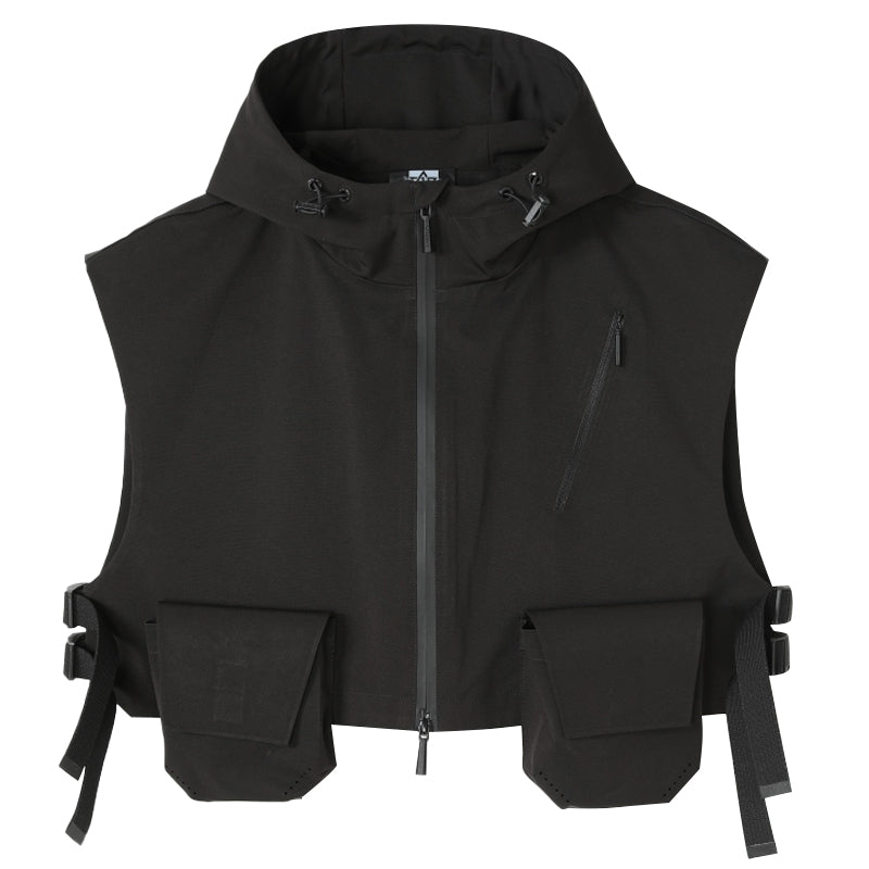 Patchwork panel Warrior Vests With Multi-Pocket Design For men
