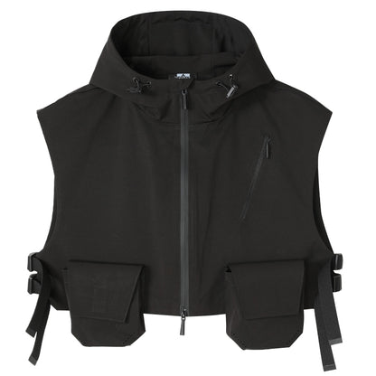 Patchwork panel Warrior Vests With Multi-Pocket Design For men