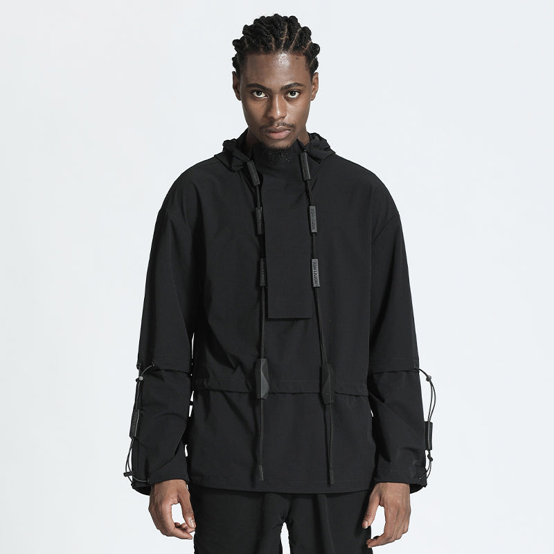 Cyberpunk Aesthetic Warrior Jackets With Adjustable Drawstring For men