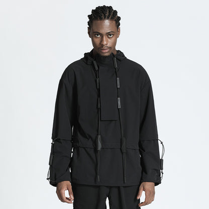 Cyberpunk Aesthetic Warrior Jackets With Adjustable Drawstring For men