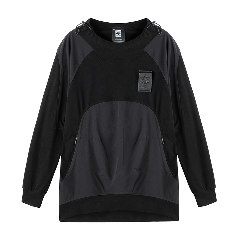 Patchwork panel T-Shirts With Durable Ripstop For men