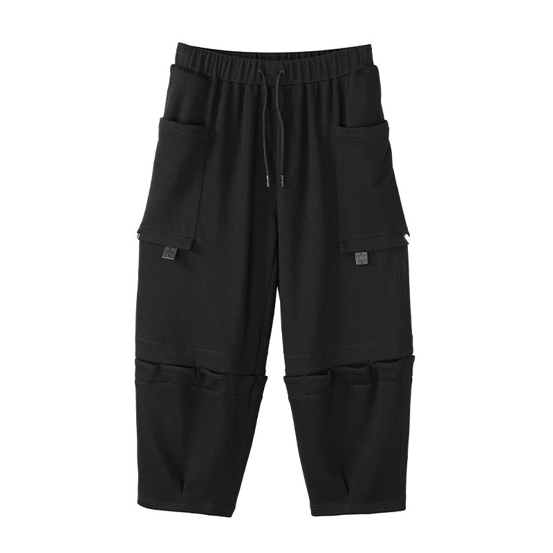 Patchwork panel Warrior Sweatpants With Adjustable Drawstring For men
